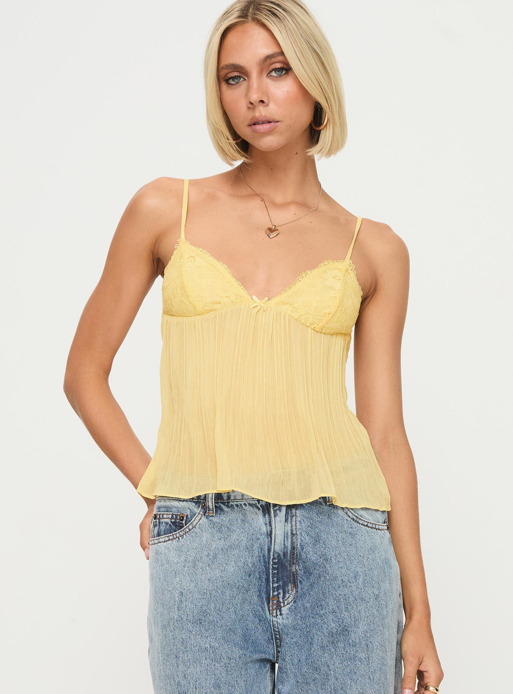 Vexa | Lace Pleated Top