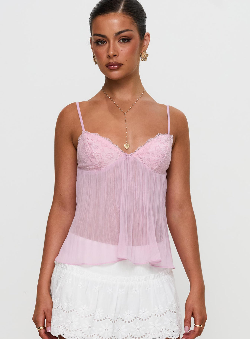 Vexa | Lace Pleated Top