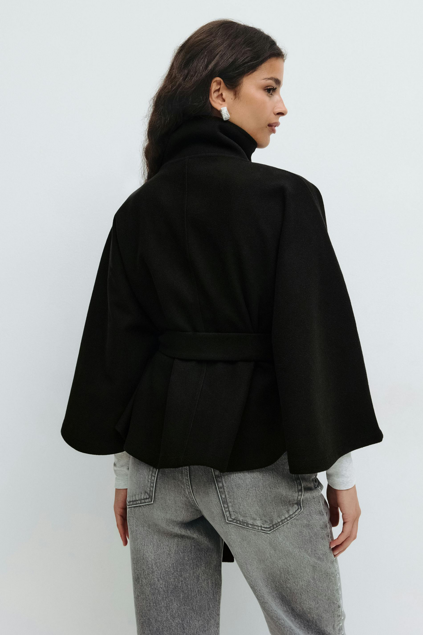 Faye | Belt Cape Jacket