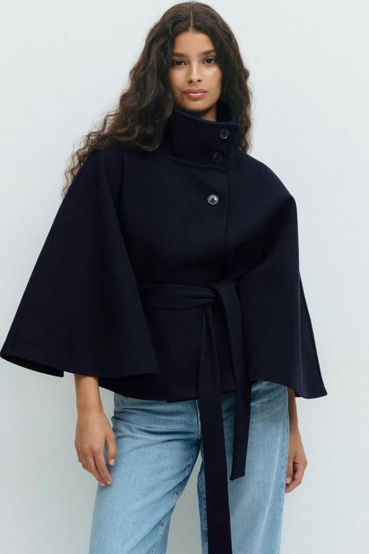 Faye | Belt Cape Jacket