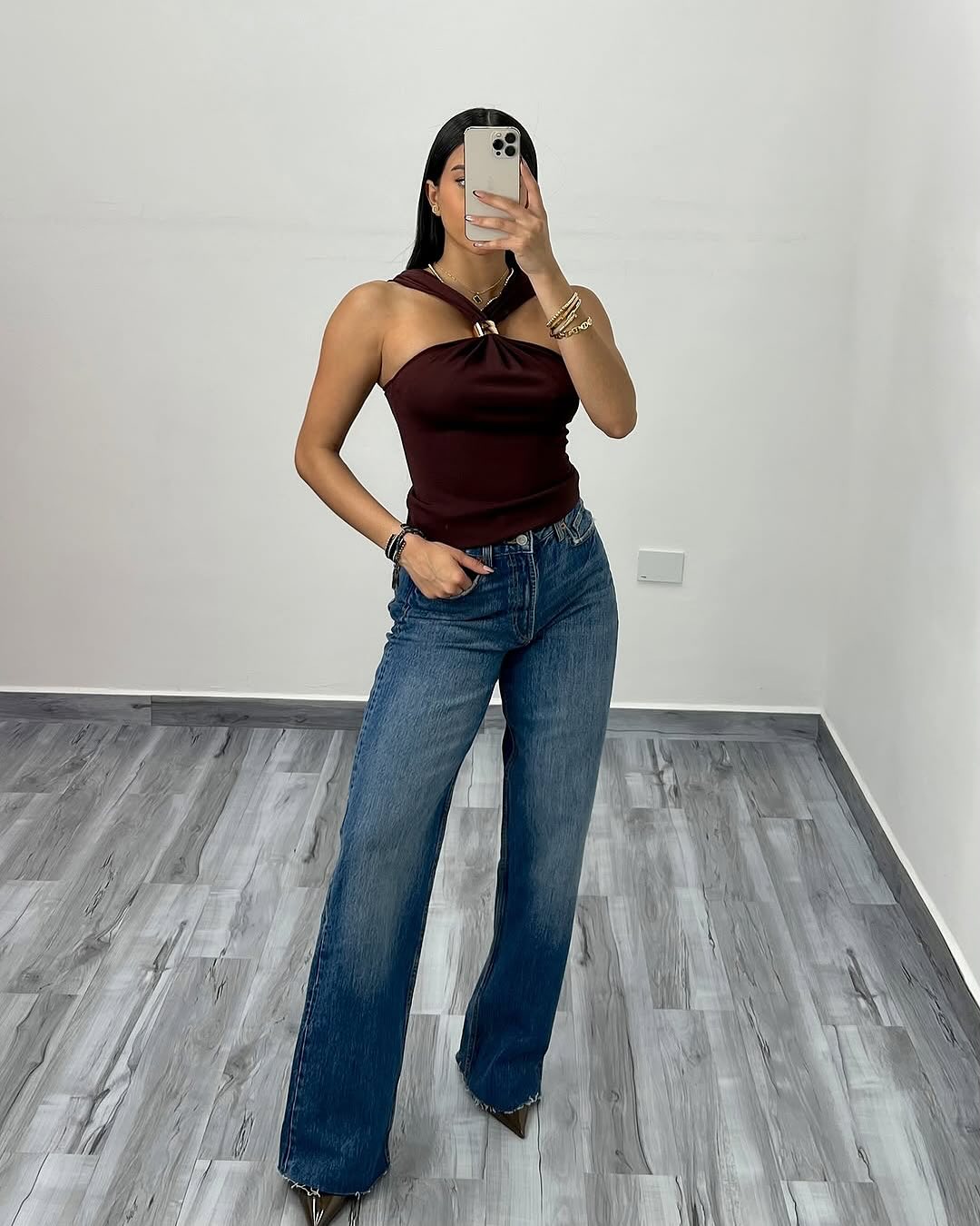 Orsina | Mocha Halter Top