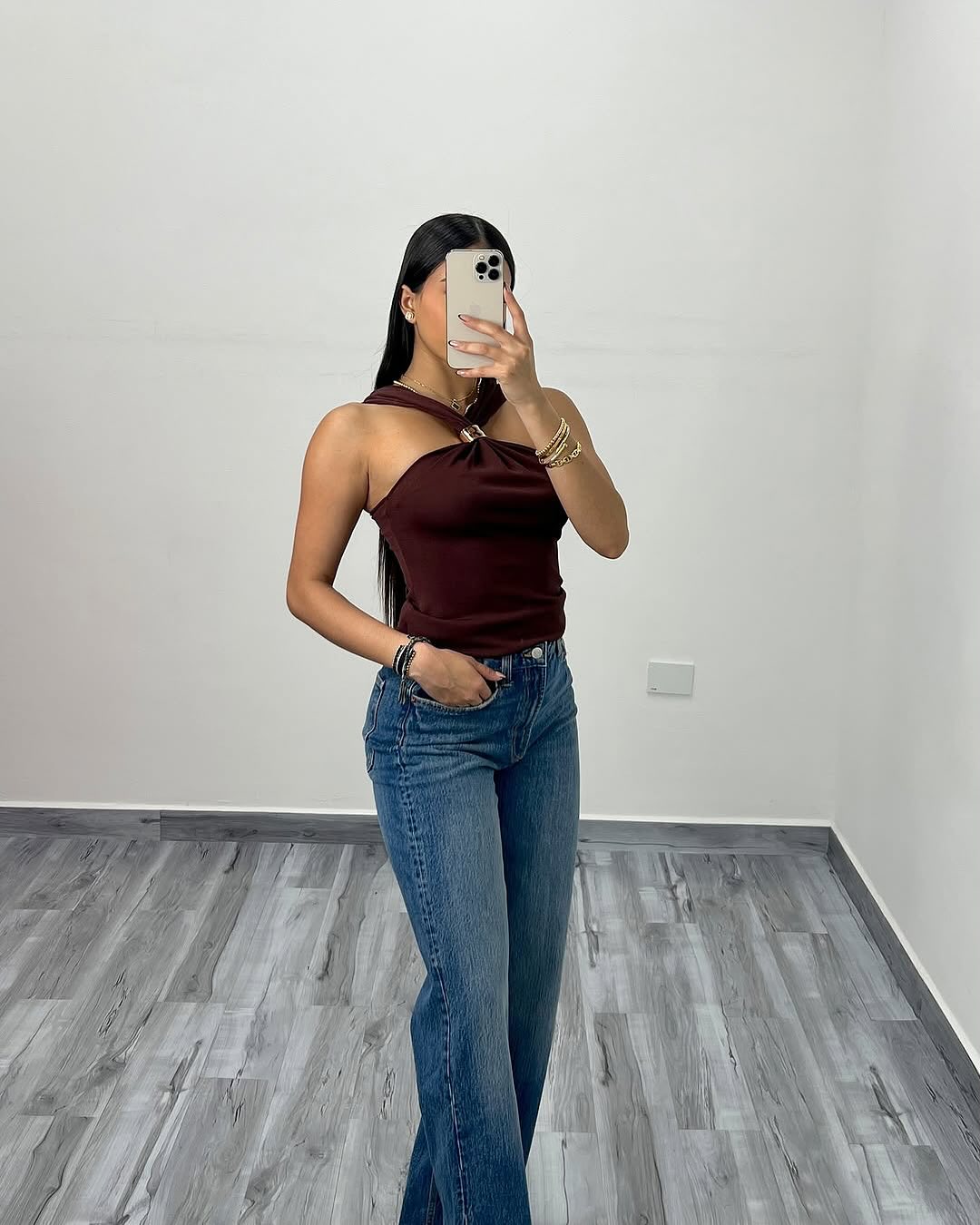 Orsina | Mocha Halter Top